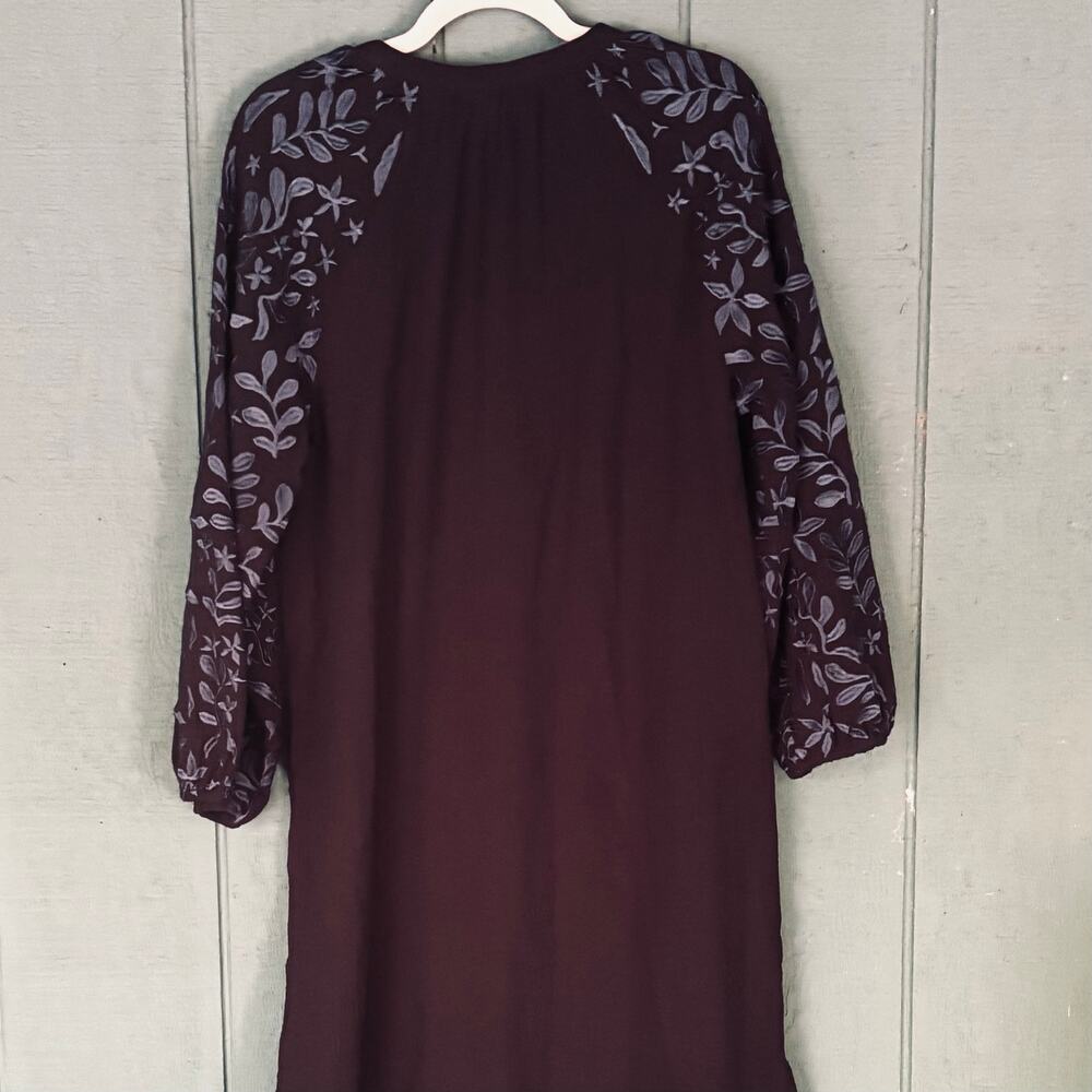 NWT Voyageur by MERSEA Palermo Embroidered Luxury Gauze Maxi Black Dress–Size S - Picture 3 of 9